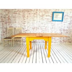 Modern Rustic Style Farmhouse Tapered Leg Extending Dining Table to Seat Eight People