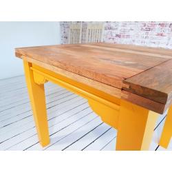 Modern Rustic Style Farmhouse Tapered Leg Extending Dining Table to Seat Eight People