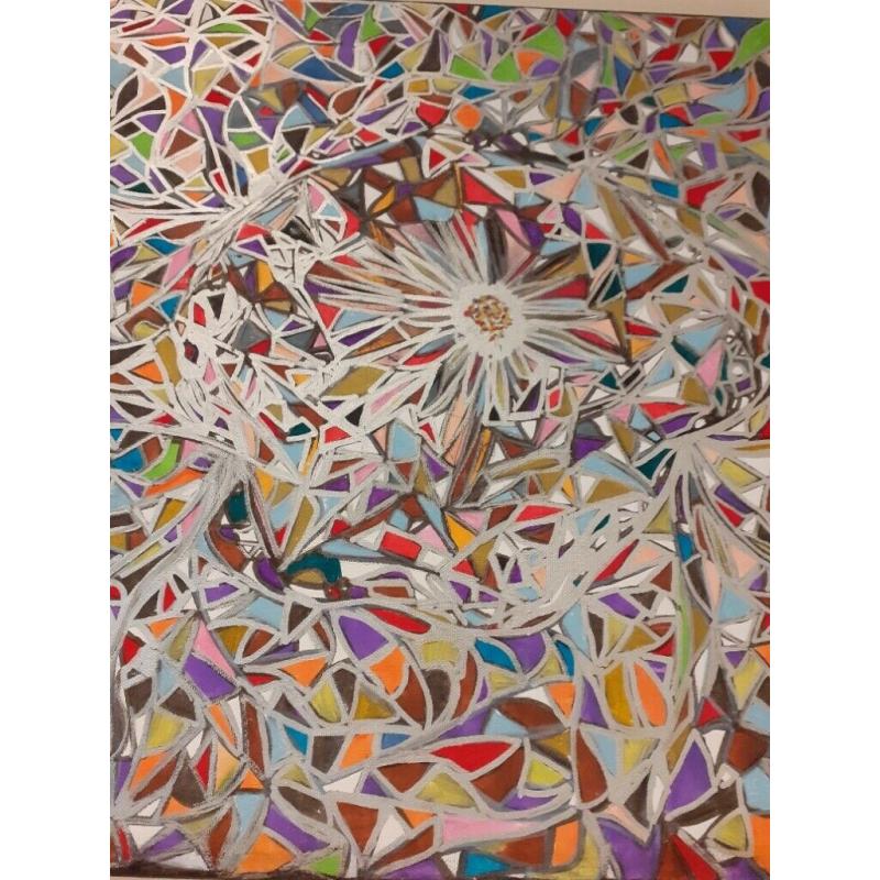 Hand painted shapes on canvas