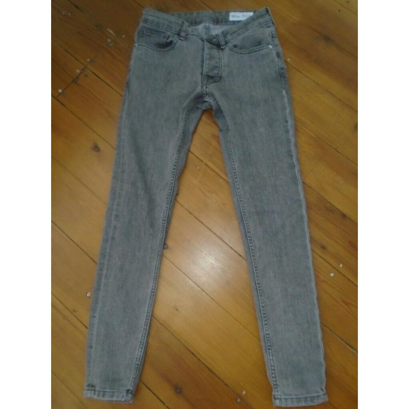 Boys grey super skinny jeans W28/L30