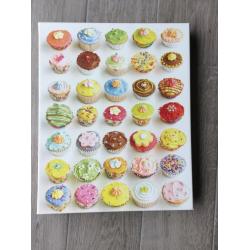 Cupcakes canvas - Howard Shooter Studio - multi colour canvas - ready to hand